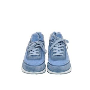 Chanel Womens Sport Sprint Sneakers Size 40 Blue Cashmere Low Top Trainers